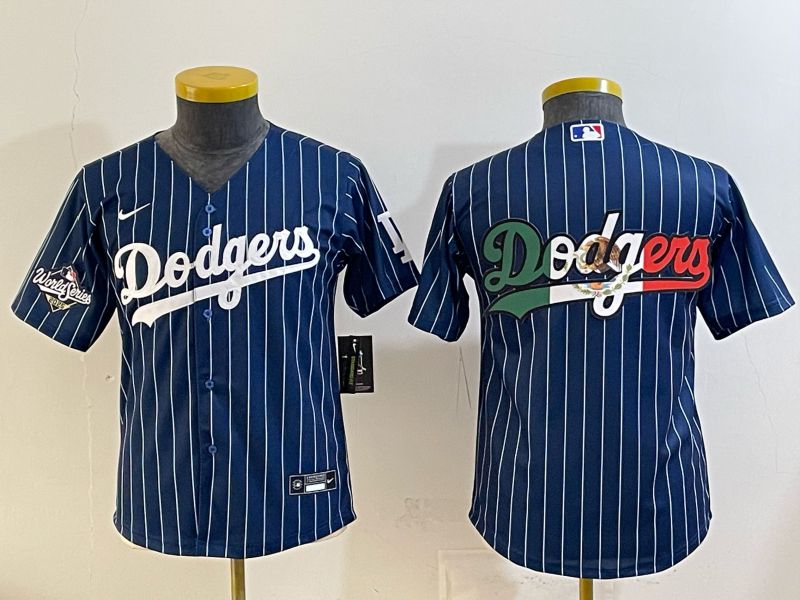 Youth Los Angeles Dodgers Blank Blue Stripe Game 2026 Nike MLB Jersey style 08